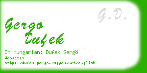 gergo dufek business card